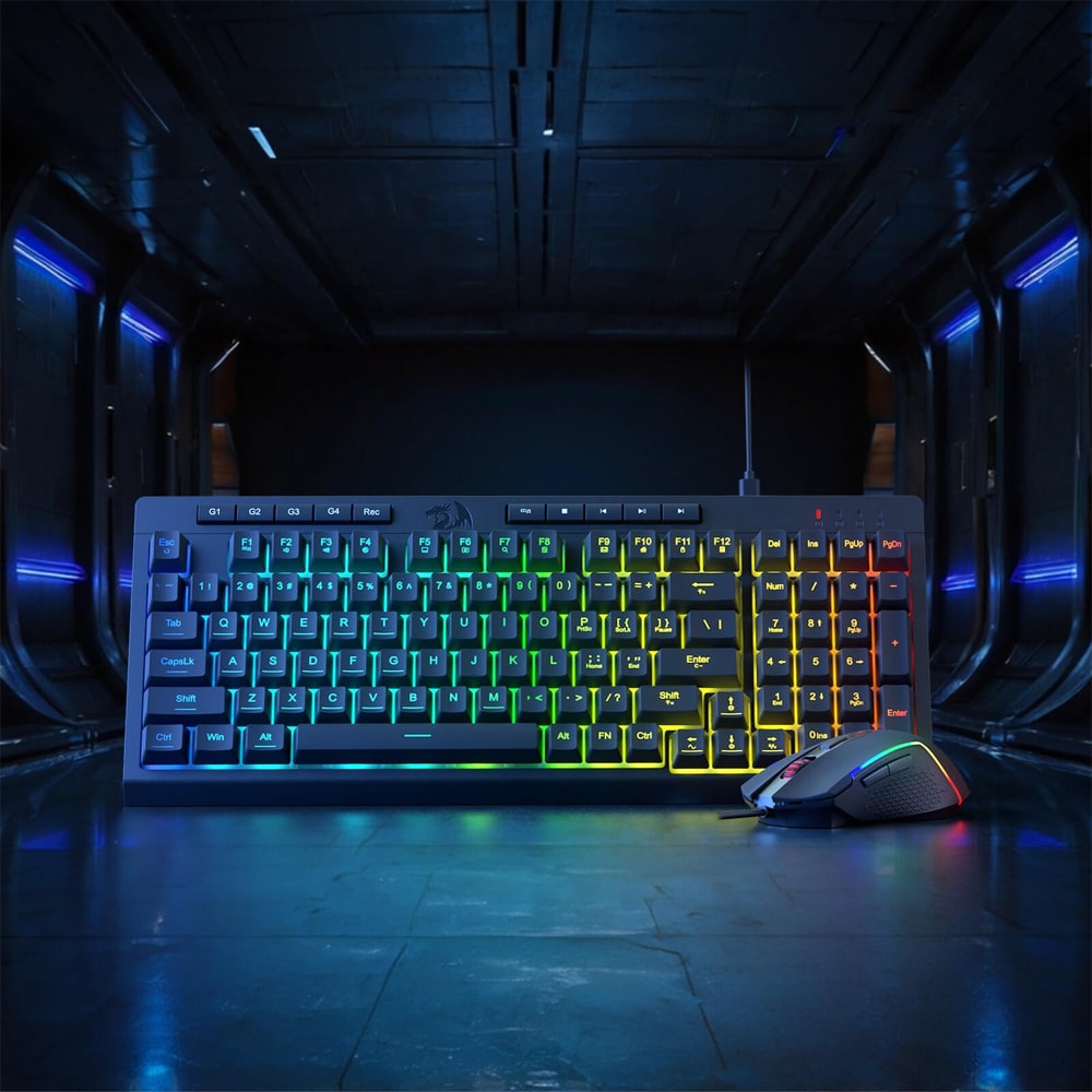 Kit Gaming tastatura si mouse REDRAGON S141, USB, Layout US, negru