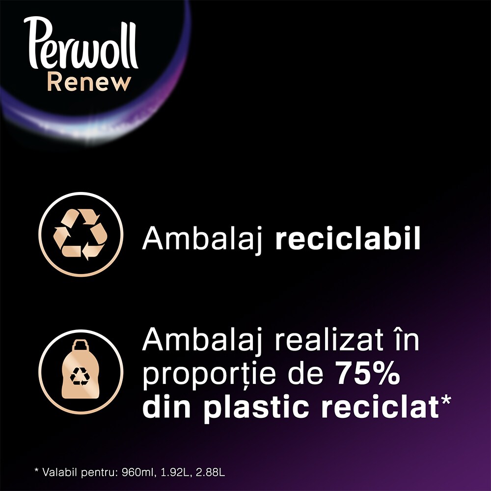 Detergent lichid PERWOLL Renew Black, 2.88 l, 48 spalari