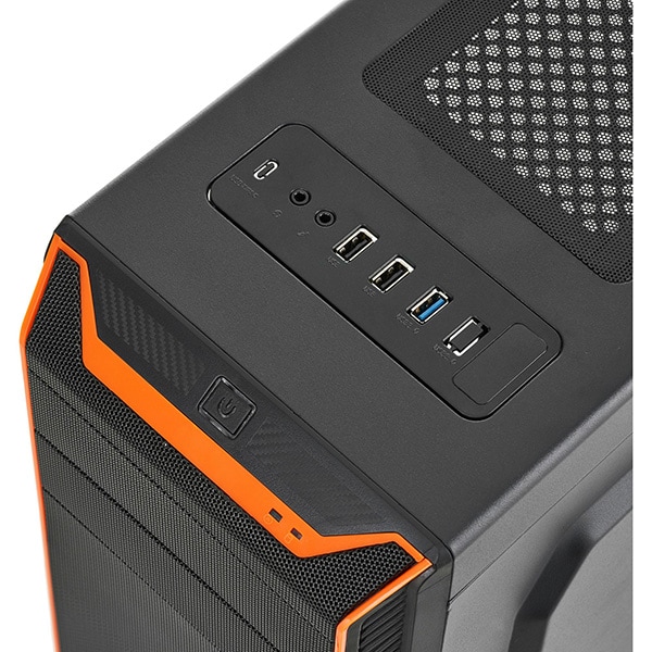 Carcasa PC SERIOUX KENAN, USB 3.0, fara sursa, negru-portocaliu