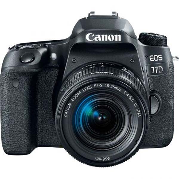 Aparat foto DSLR CANON EOS 77D, 24.2 MP, Wi-Fi, negru + Obiectiv EF-S 18-55mm f/3.5-5.6 IS STM