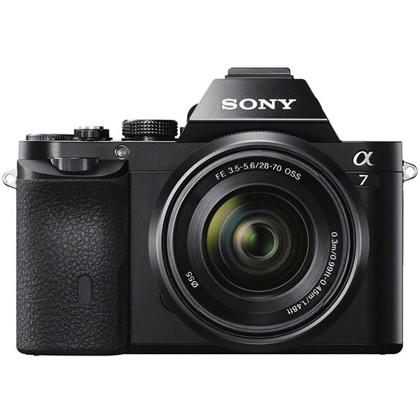 Aparat foto Mirrorless SONY Alpha A7, 24.3 MP, Wi-Fi, negru + Obiectiv SEL2870 28-70mm