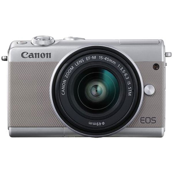 Camera foto digitala mirrorless CANON EOS M100 + Obiectiv 15-45mm, Full HD, 24.2Mp, Wi-Fi, Bluetooth, gri