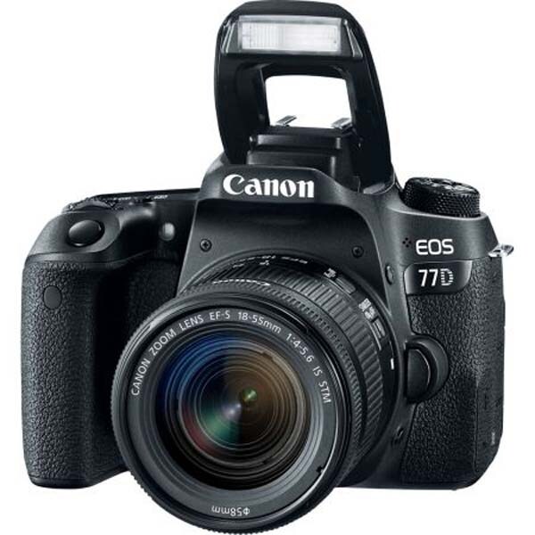 Aparat foto DSLR CANON EOS 77D, 24.2 MP, Wi-Fi, negru + Obiectiv EF-S 18-55mm f/3.5-5.6 IS STM