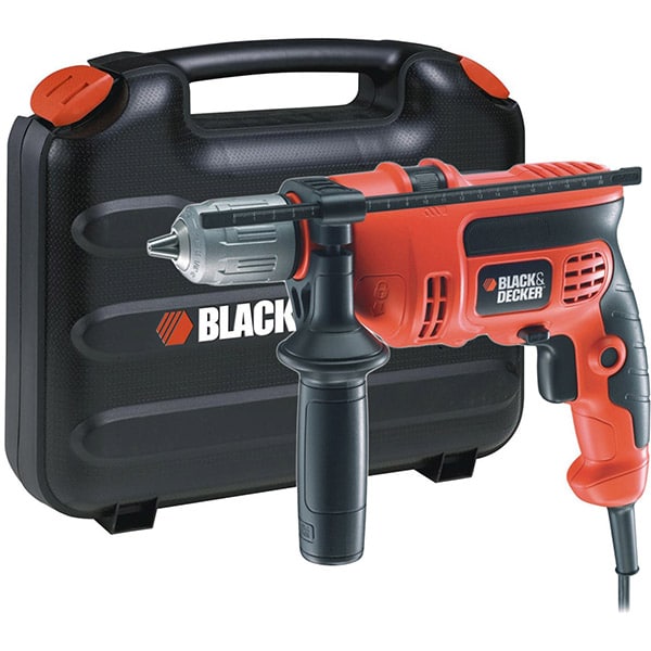 Masina de gaurit si insurubat (bormasina) BLACK&DECKER KR714CRES, 710W, 2800RPM, mandrina rapida 13mm, cutie plastic, percutie