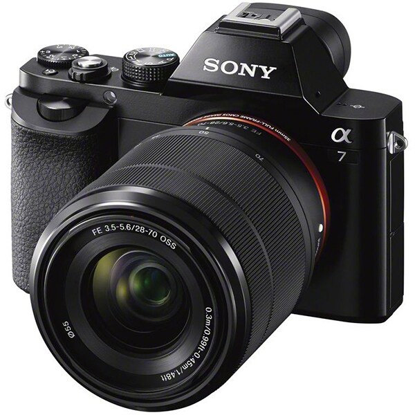 Aparat foto Mirrorless SONY Alpha A7, 24.3 MP, Wi-Fi, negru + Obiectiv SEL2870 28-70mm