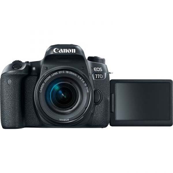 Aparat foto DSLR CANON EOS 77D, 24.2 MP, Wi-Fi, negru + Obiectiv EF-S 18-55mm f/3.5-5.6 IS STM