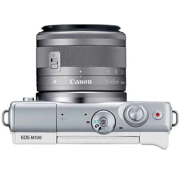 Camera foto digitala mirrorless CANON EOS M100 + Obiectiv 15-45mm, Full HD, 24.2Mp, Wi-Fi, Bluetooth, gri
