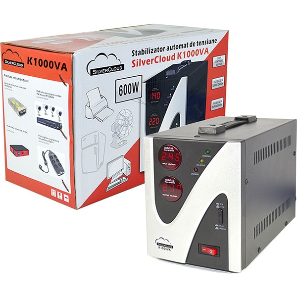 Stabilizator de tensiune SILVERCLOUD PNI-SCK1000V, 600W