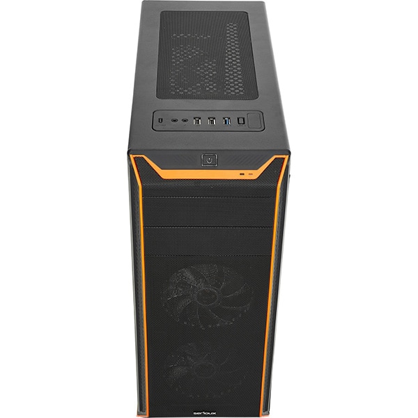 Carcasa PC SERIOUX KENAN, USB 3.0, fara sursa, negru-portocaliu