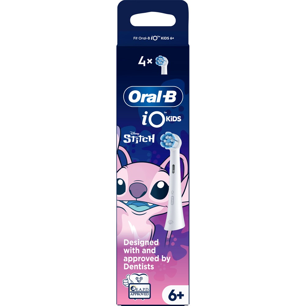 Rezerve periuta de dinti electrica ORAL-B iO Kids Disney Stitch Angel, 4 buc, alb