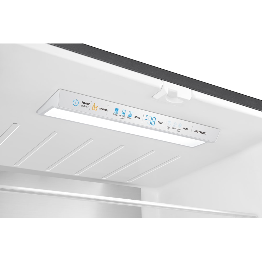 Side by Side HISENSE RF540N4WFE, Total No Frost, 480 l, H 182 cm, Clasa E, Dozator apa, negru