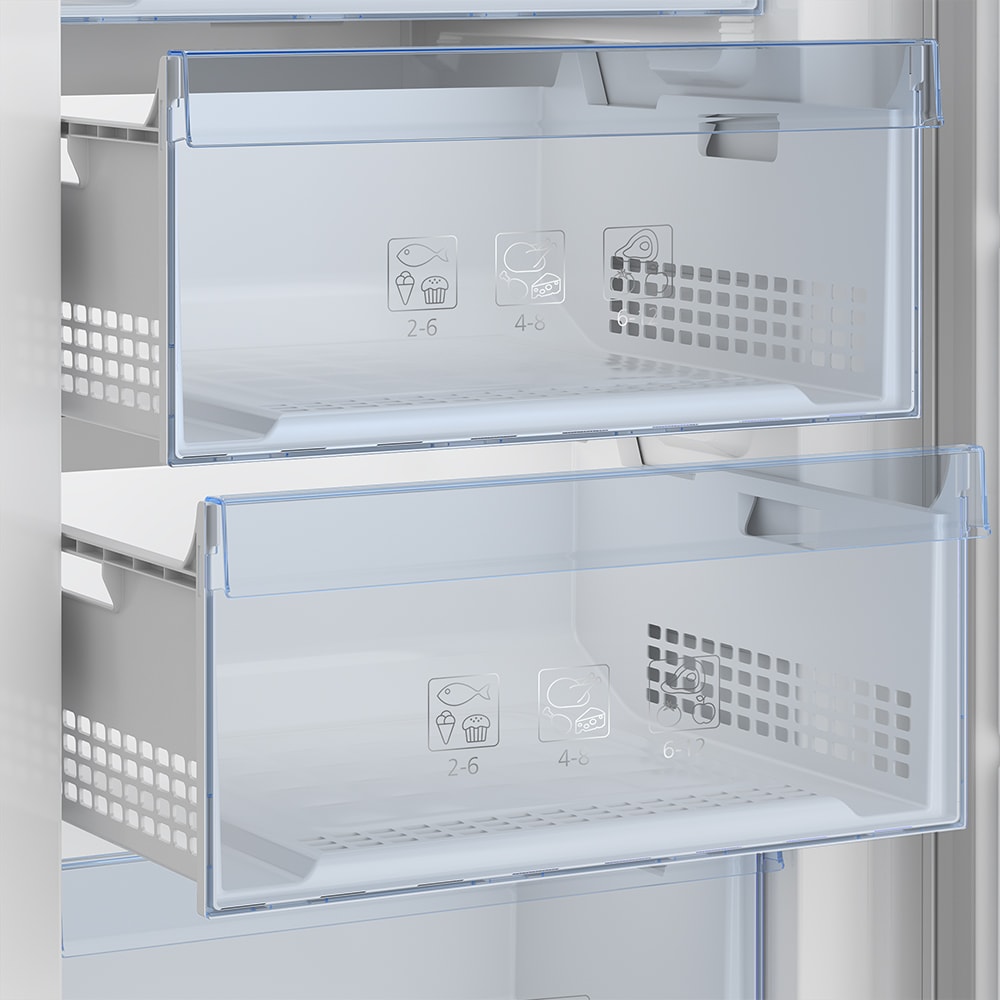 Congelator BEKO RFNE448E35W, No Frost, 404 l, H 191.2 cm, Clasa E, alb