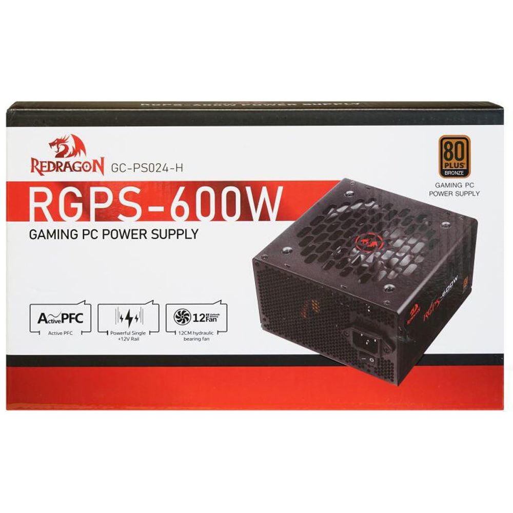 Sursa de alimentare REDRAGON RGPS-600W, 600W, 140mm, 80 PLUS Bronze