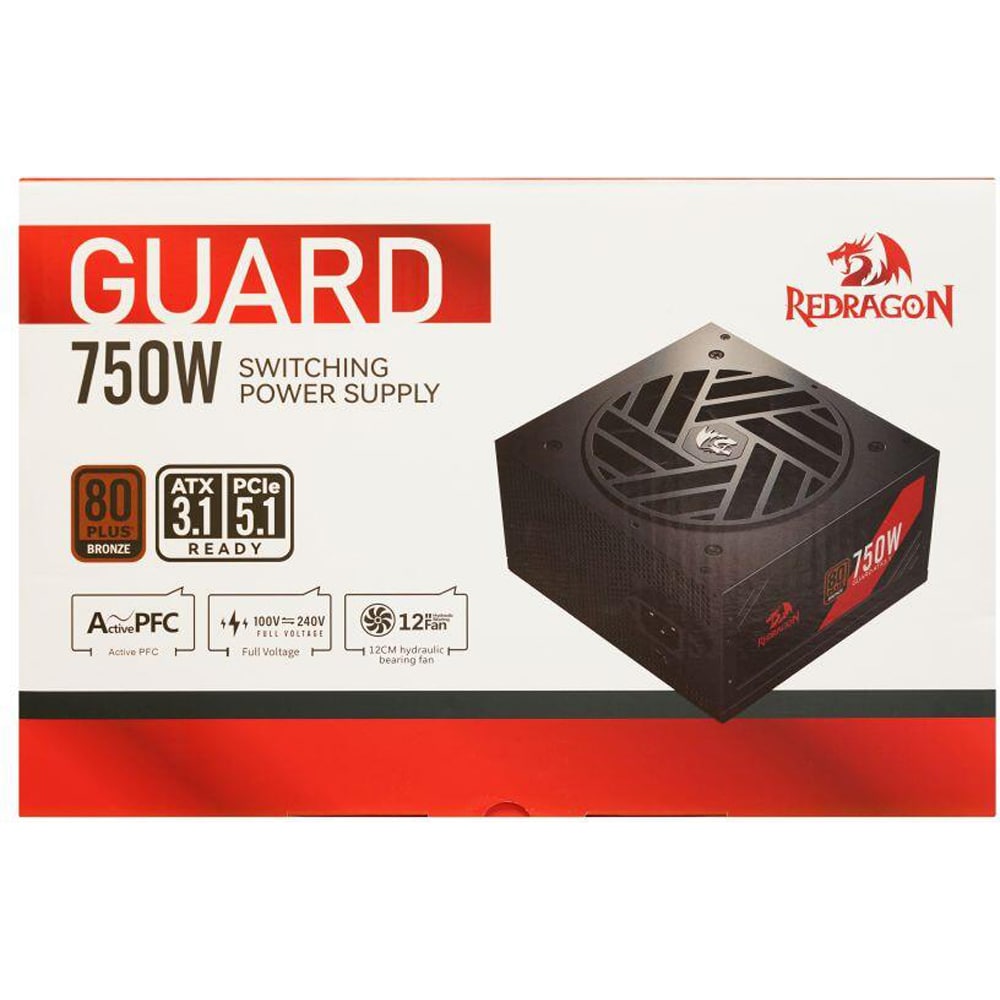 Sursa de alimentare REDRAGON RGPS-750WGU Guard, 750W, 120mm, 80 PLUS Bronze