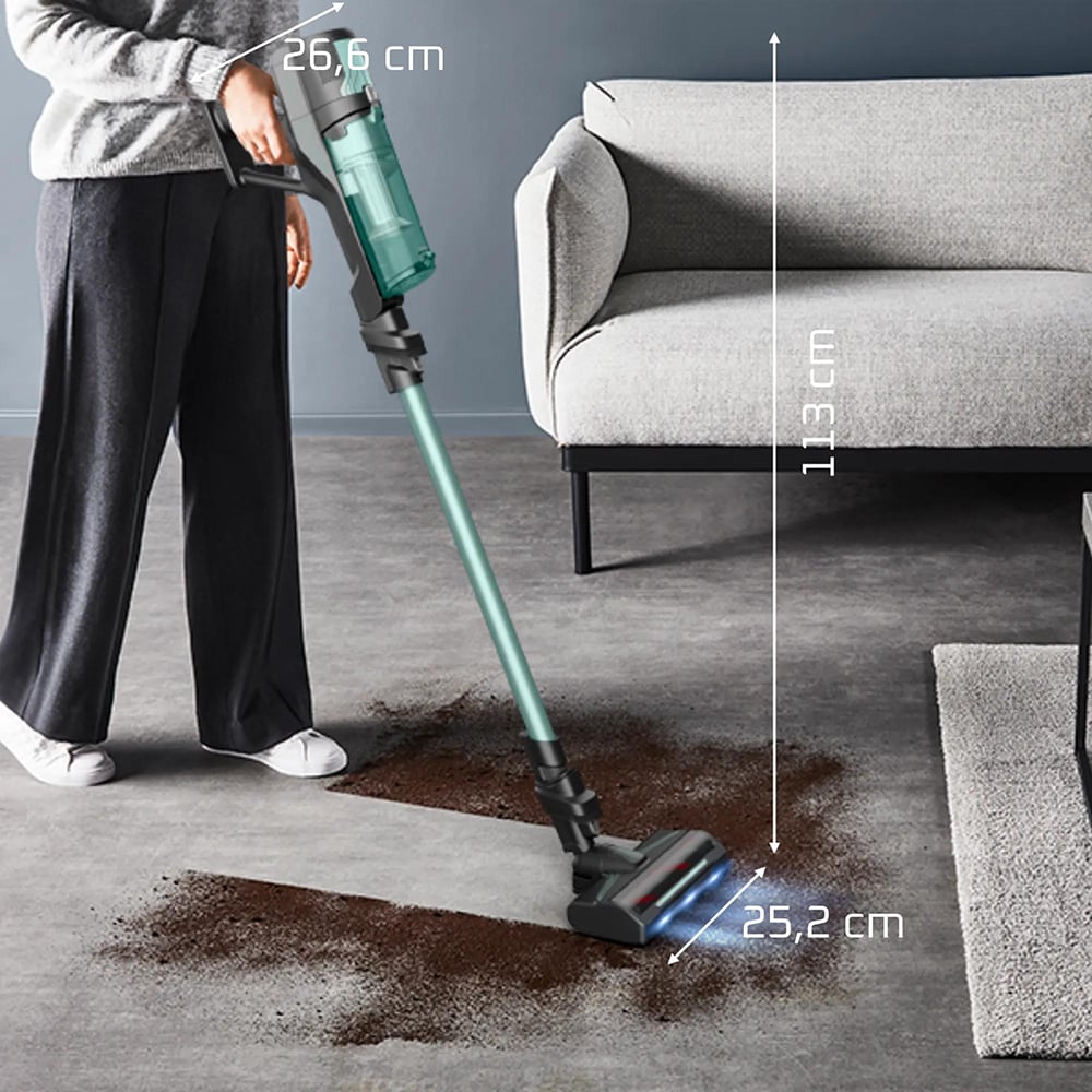 Aspirator vertical ROWENTA X-Force 8.80 RH1833E0, 0.44l, 18.5V, autonomie max 45 min, verde-negru