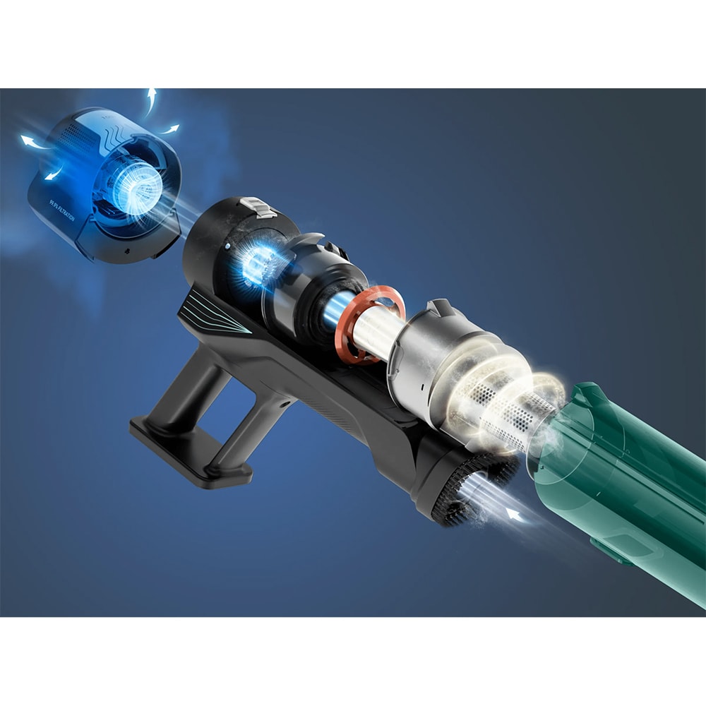 Aspirator vertical ROWENTA X-Force 8.80 RH1833E0, 0.44l, 18.5V, autonomie max 45 min, verde-negru