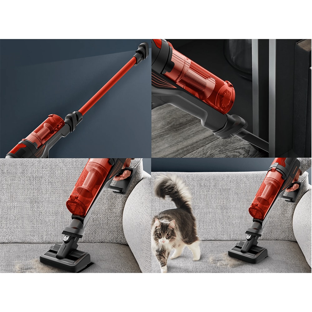 Aspirator vertical ROWENTA X-Force 8.80 RH1872E0, 0.44l, 18.5V, autonomie max 45 min, rosu-negru