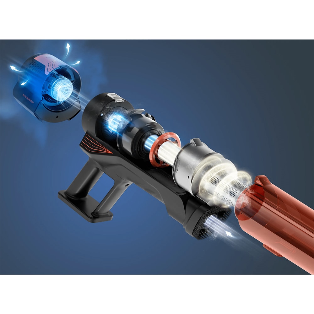 Aspirator vertical ROWENTA X-Force 8.80 RH1872E0, 0.44l, 18.5V, autonomie max 45 min, rosu-negru