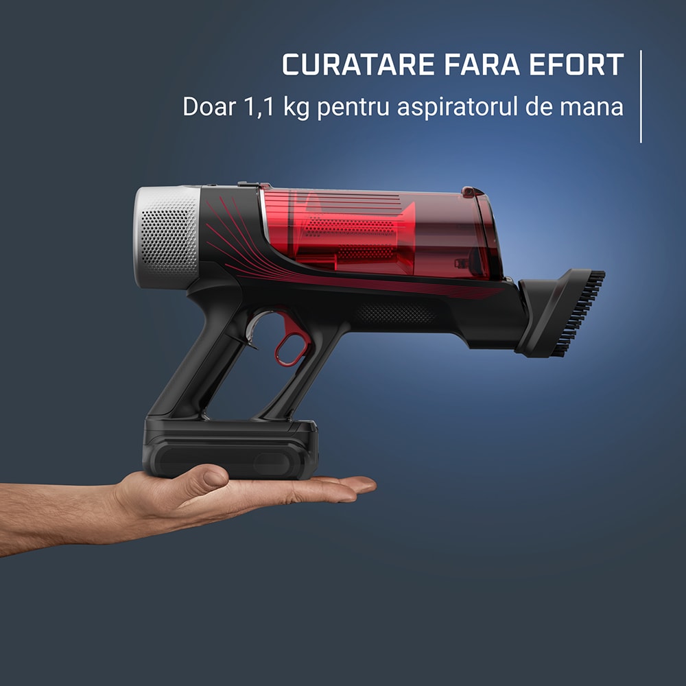 Aspirator vertical ROWENTA X-Force Flex 9.60 Allergy RH2098WO, 0.45l, autonomie max 45 min, rosu-negru