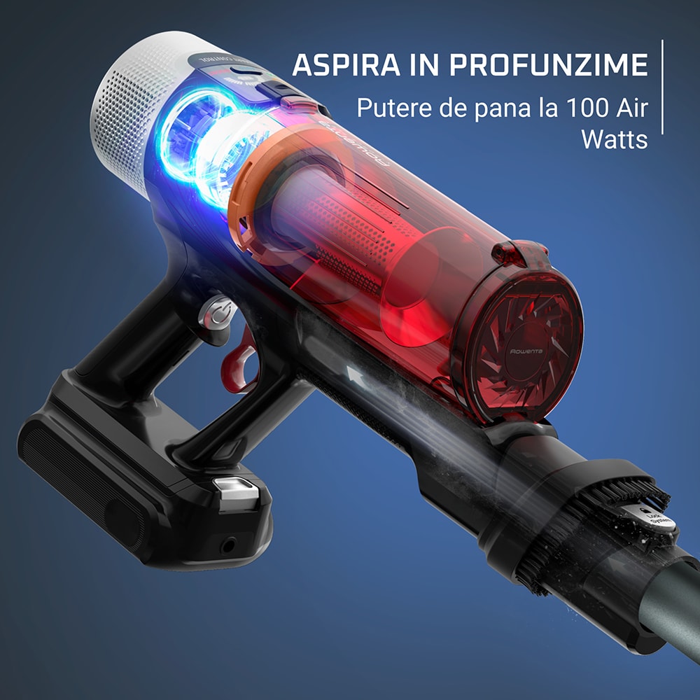 Aspirator vertical ROWENTA X-Force Flex 9.60 Allergy RH2098WO, 0.45l, autonomie max 45 min, rosu-negru