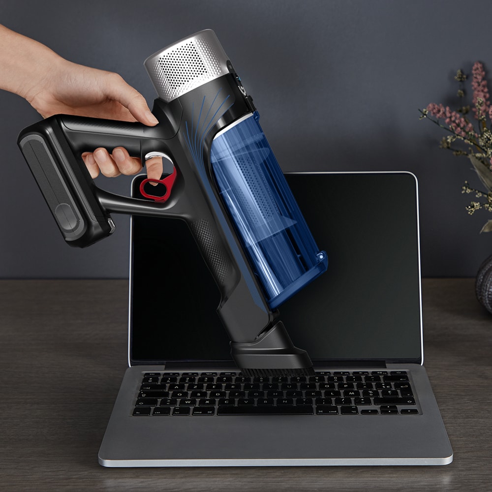 Aspirator vertical ROWENTA X-Force Flex 9.60 Aqua RH20C0WO, 0.4l, 18V, autonomie max 45 min, albastru-argintiu