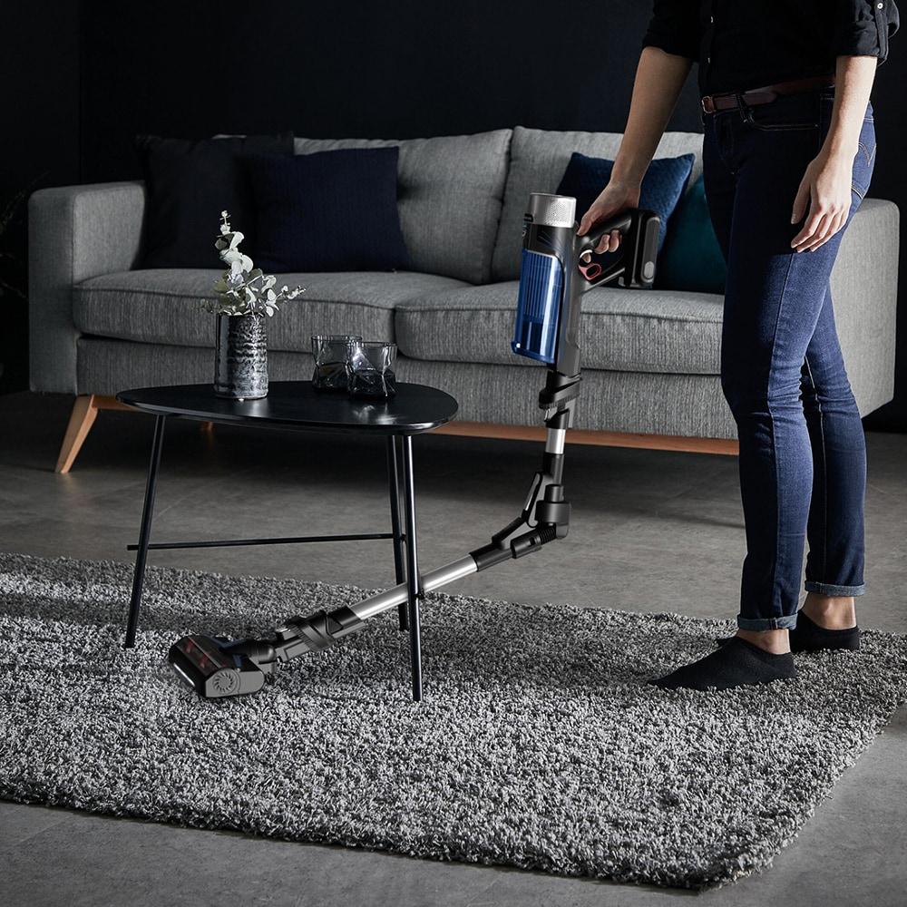 Aspirator vertical ROWENTA X-Force Flex 9.60 Aqua RH20C0WO, 0.4l, 18V, autonomie max 45 min, albastru-argintiu