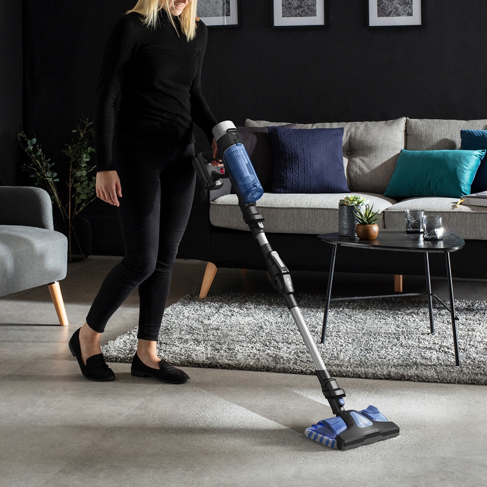 Aspirator vertical ROWENTA X-Force Flex 9.60 Aqua RH20C0WO, 0.4l, 18V, autonomie max 45 min, albastru-argintiu