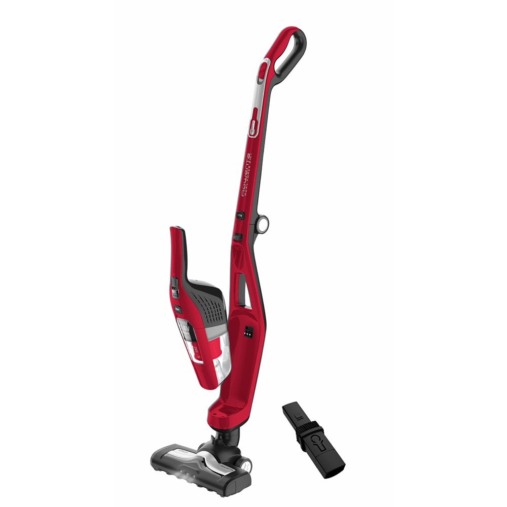 Aspirator vertical ROWENTA Dual Force 2in1 RH6753WO, 0.6l, 21.6V, autonomie max 75 min, iluminare LED, rosu-gri inchis
