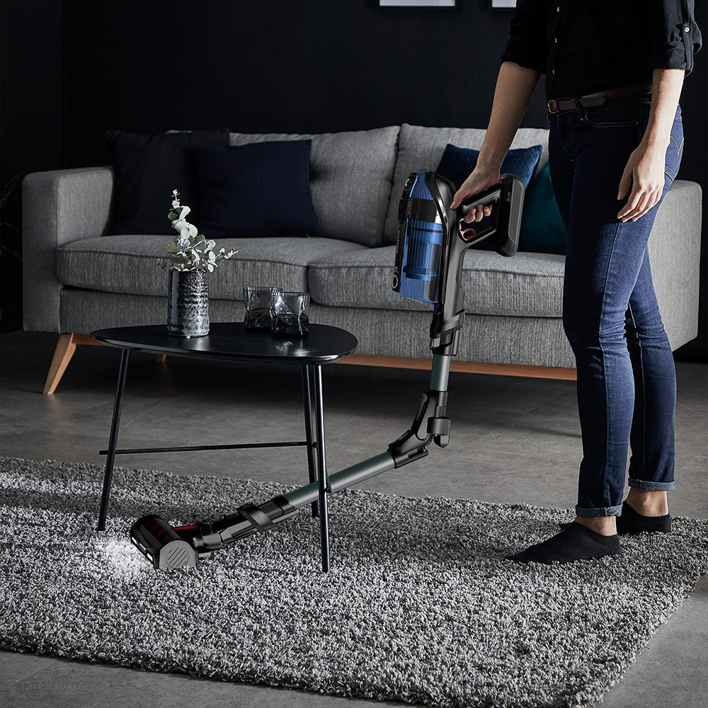 Aspirator vertical ROWENTA X-Force Flex 12.60 Aqua RH98C8WO, 0.9l, 25.2V, autonomie max 45 min, albastru-negru