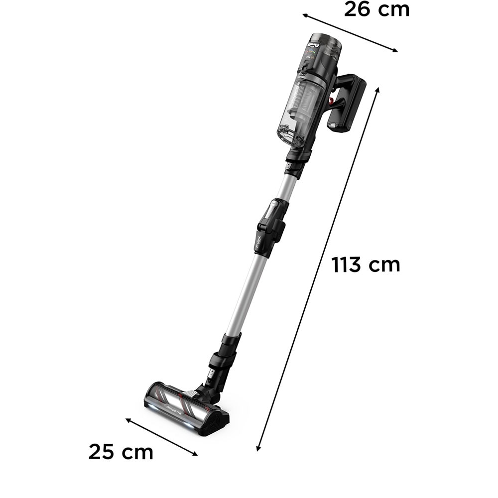 Aspirator vertical ROWENTA X-Force Flex Complete 13.60 RH9A55E0, 0.65l, 25.9V, autonomie max 60 min, argintiu-negru