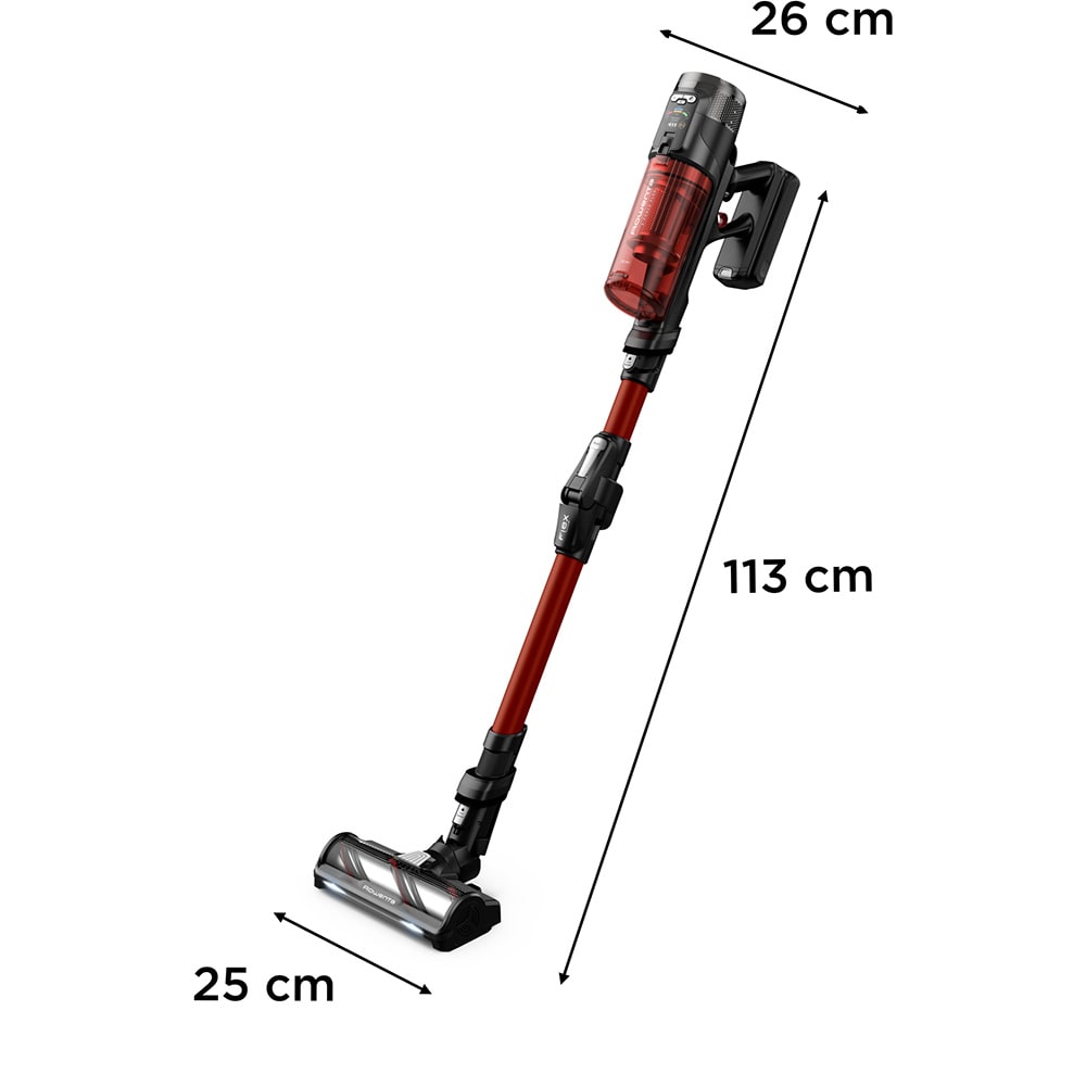 Aspirator vertical ROWENTA X-Force Flex 13.60 RH9A73WO, 0.65l, 25.9V, autonomie max 60 min, rosu-negru