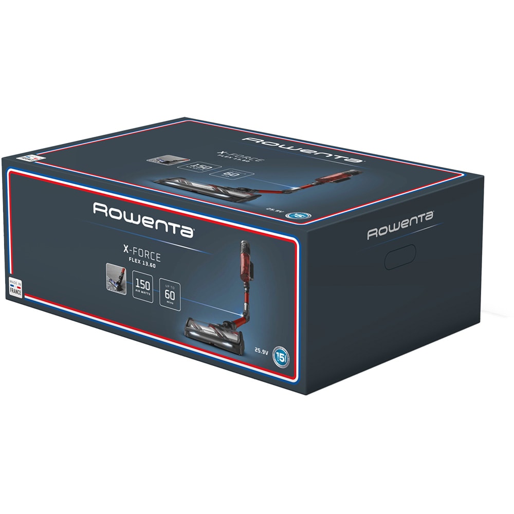 Aspirator vertical ROWENTA X-Force Flex 13.60 RH9A73WO, 0.65l, 25.9V, autonomie max 60 min, rosu-negru