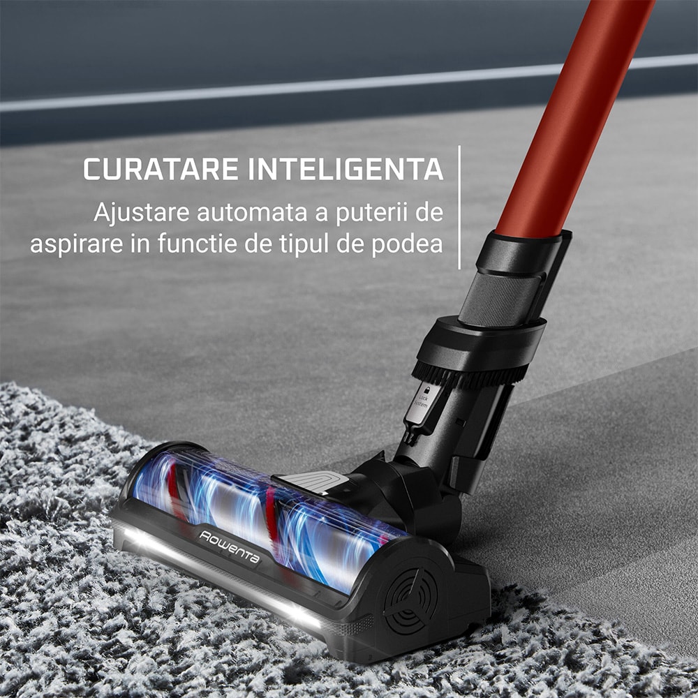 Aspirator vertical ROWENTA X-Force Flex 13.60 RH9A73WO, 0.65l, 25.9V, autonomie max 60 min, rosu-negru