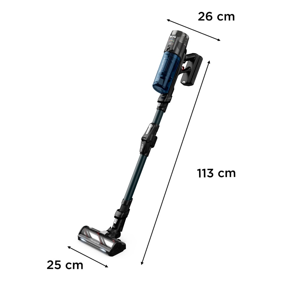 Aspirator vertical ROWENTA X-Force Flex 13.60 RH9AD1WO, 0.65l, autonomie max 60 min, albastru-negru