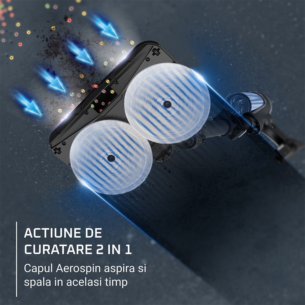 Aspirator vertical ROWENTA X-Force Flex 13.60 RH9AD1WO, 0.65l, autonomie max 60 min, albastru-negru