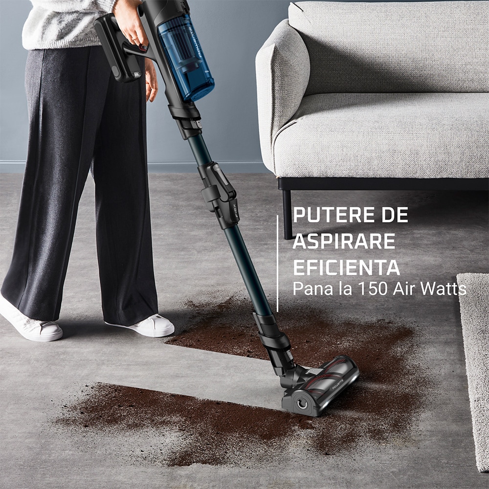 Aspirator vertical ROWENTA X-Force Flex 13.60 RH9AD1WO, 0.65l, autonomie max 60 min, albastru-negru