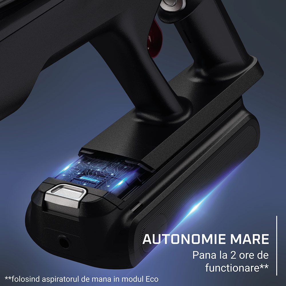 Aspirator vertical ROWENTA X-Force Flex 16.60 RH9C71E0, 0.65l, 25.2V, autonomie max 120 min, negru