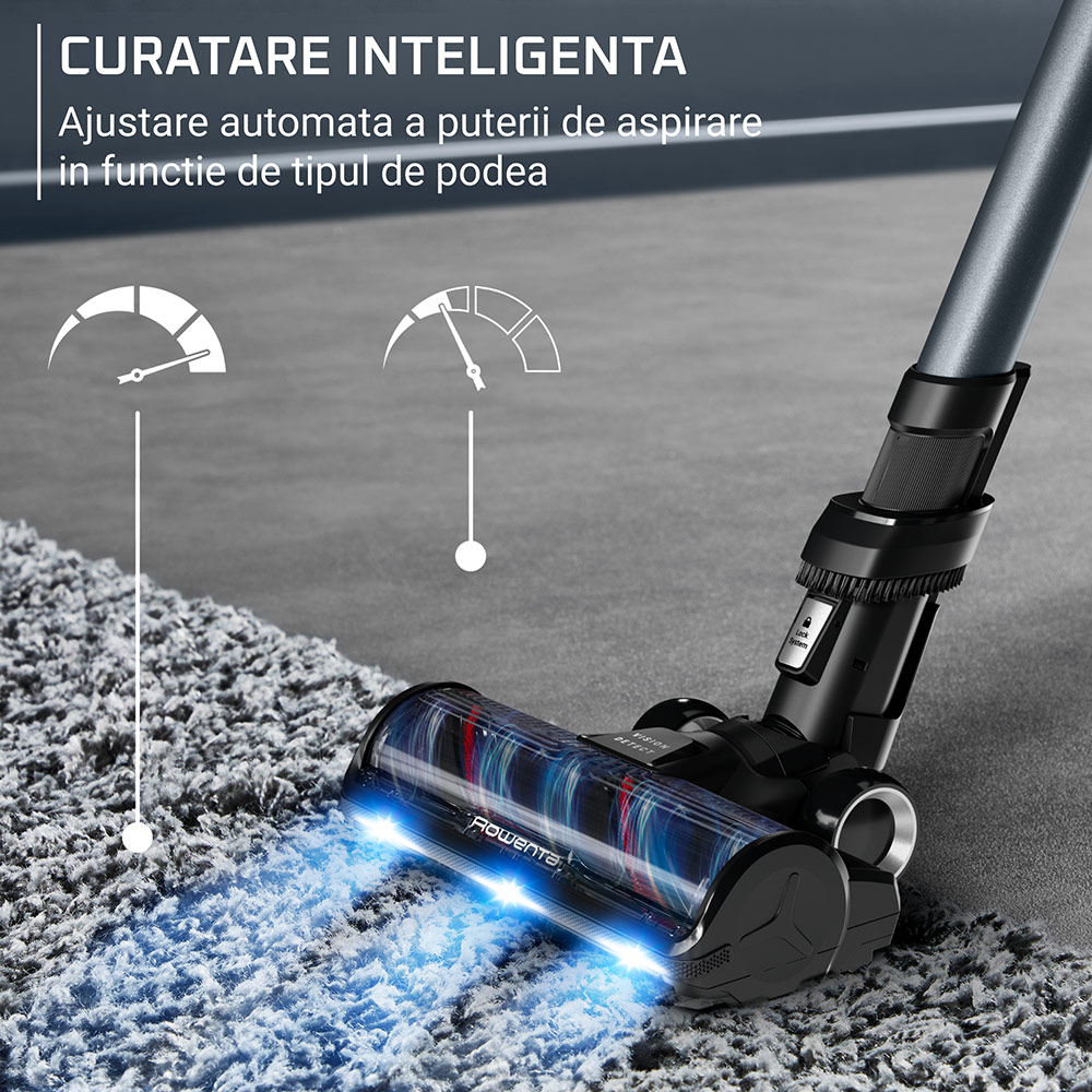 Aspirator vertical ROWENTA X-Force Flex 16.60 RH9C71E0, 0.65l, 25.2V, autonomie max 120 min, negru
