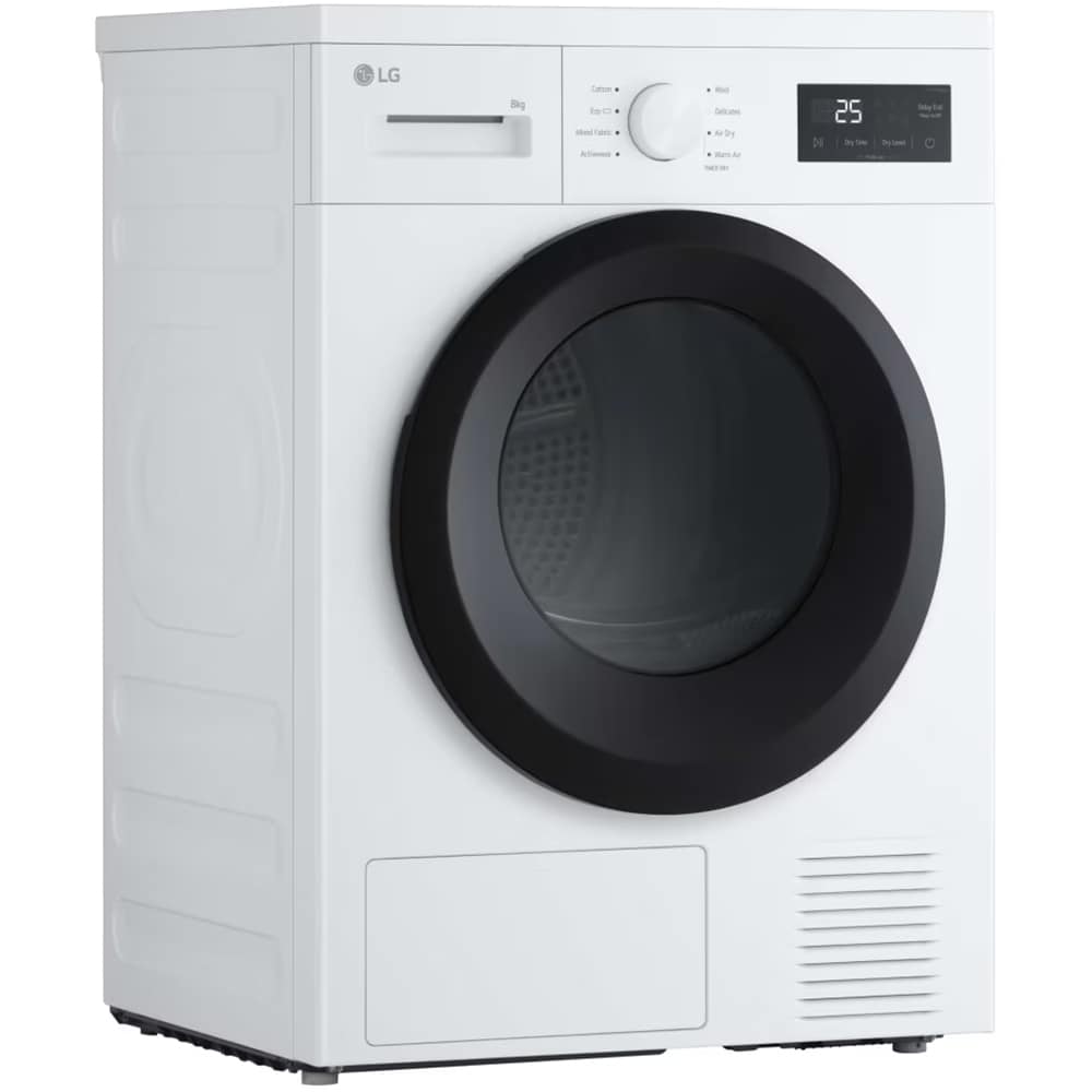 Uscator de rufe LG RHA1008NWK, 8 kg, 8 programe, Clasa D, alb