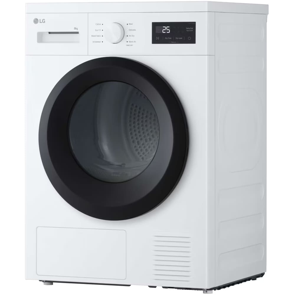 Uscator de rufe LG RHA1008NWK, 8 kg, 8 programe, Clasa D, alb