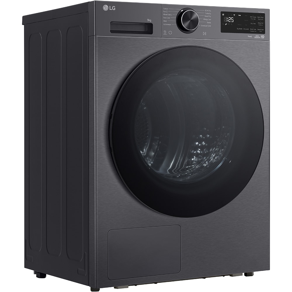 Uscator de rufe LG RHX5009TBB, ThinQ, Pompa de caldura, 9 kg, 12 programe, Clasa B, negru
