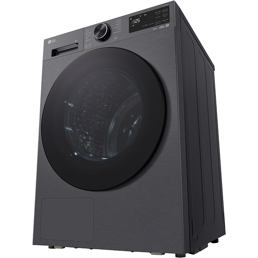 Uscator de rufe LG RHX5009TBB, ThinQ, Pompa de caldura, 9 kg, 12 programe, Clasa B, negru