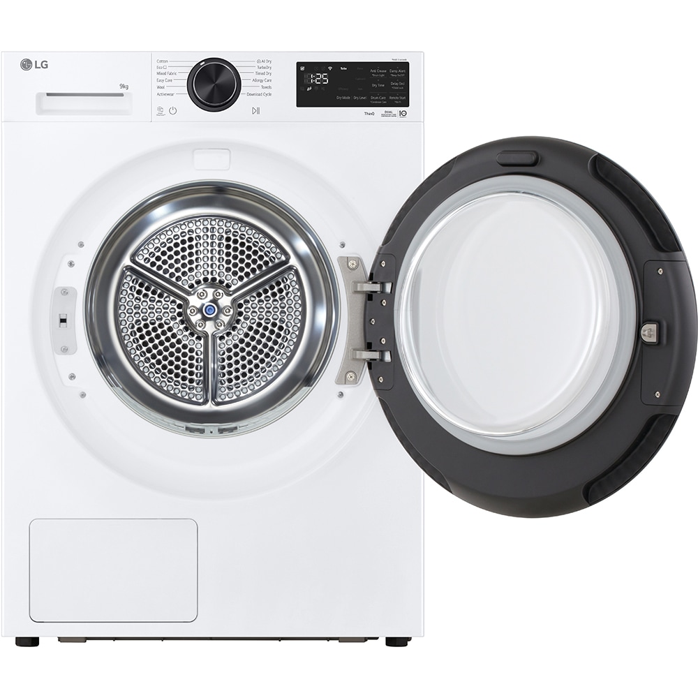 Uscator de rufe LG RHX5009TLB, ThinQ, Pompa de caldura, 9 kg, 12 programe, Clasa B, alb