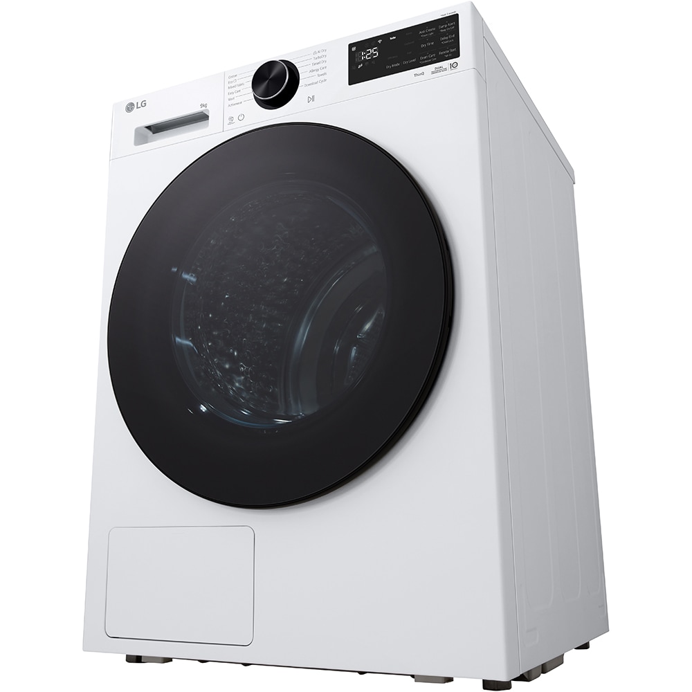 Uscator de rufe LG RHX5009TLB, ThinQ, Pompa de caldura, 9 kg, 12 programe, Clasa B, alb