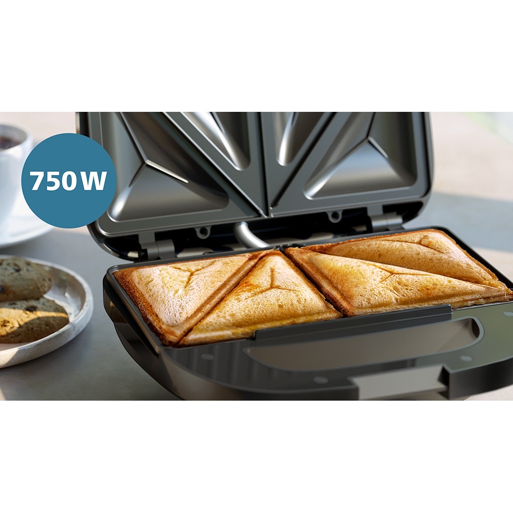 Sandwich maker PHILIPS Seria 3000 HD2331/90, 750W, negru