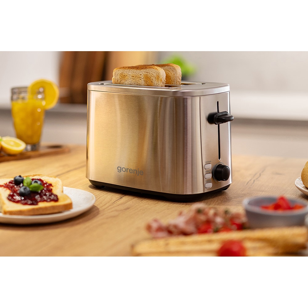 Prajitor de paine GORENJE T800DS, 2 felii, 800W, argintiu-negru