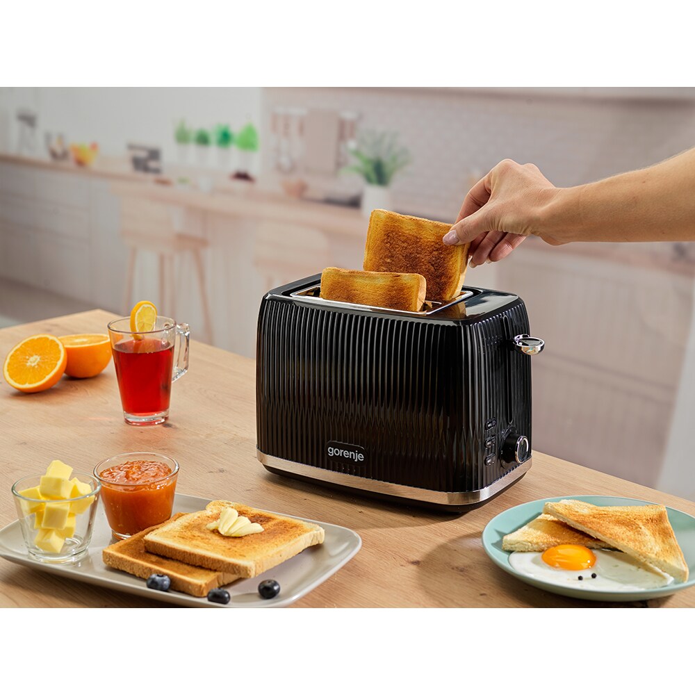 Prajitor de paine GORENJE T850DPB, 2 felii, 850W, negru-argintiu