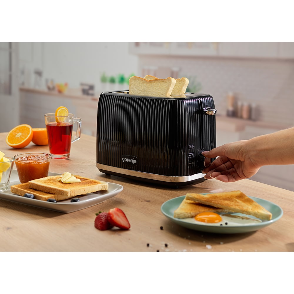 Prajitor de paine GORENJE T850DPB, 2 felii, 850W, negru-argintiu