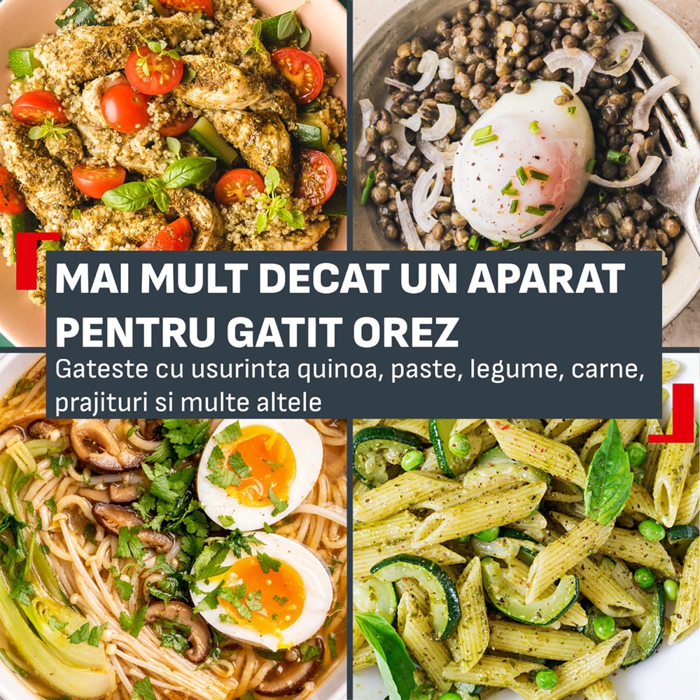 Aparat pentru gatit orez TEFAL Pop RK5354E0, 2l, 350W, 8 programe, gri
