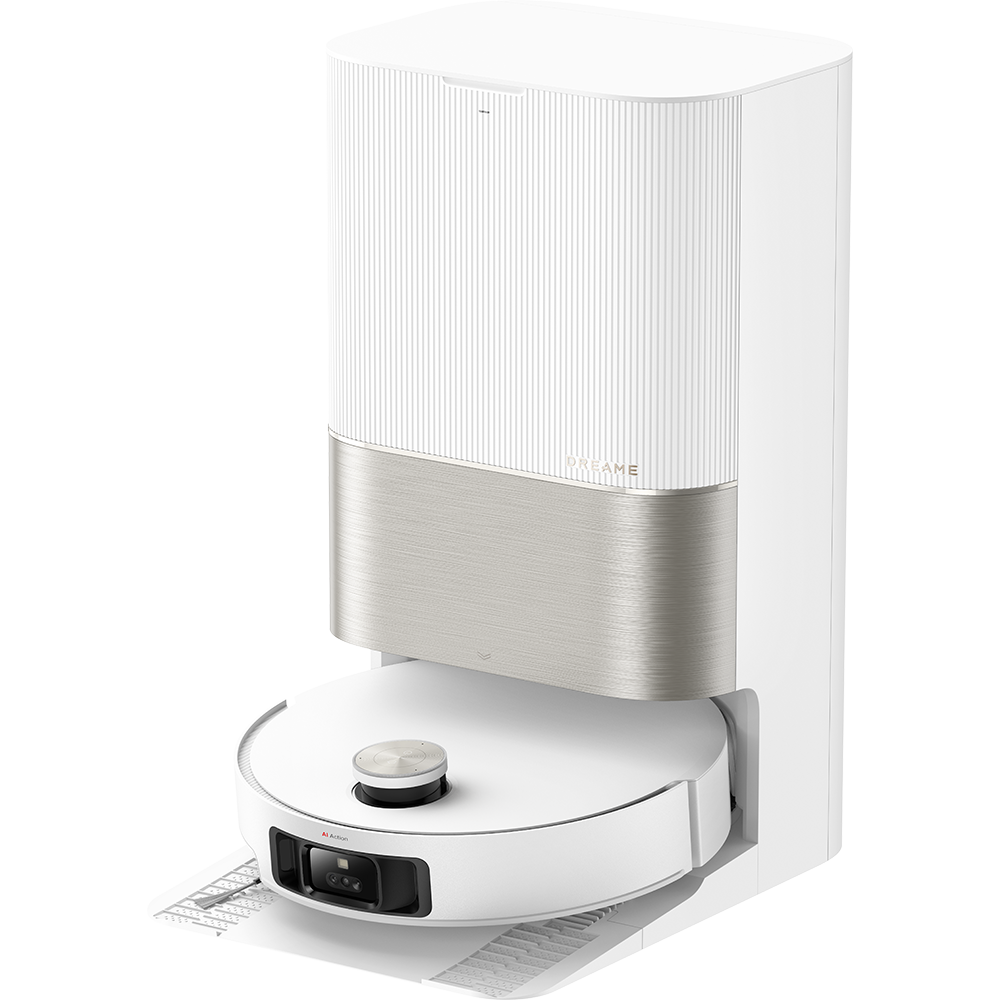 Aspirator robot DREAME X50 Ultra Complete RLX85CE4WH, 0.395l, 14.4V, autonomie max 220 min, Navigare 360, Comanda vocala, alb